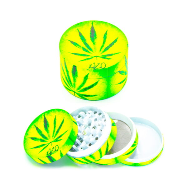 Glow in the Dark Metal Grinder - Green Leaf 1 - Design F