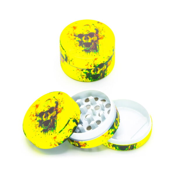 Glow in the Dark Metal Grinder - Rasta Skull 1 - Design B