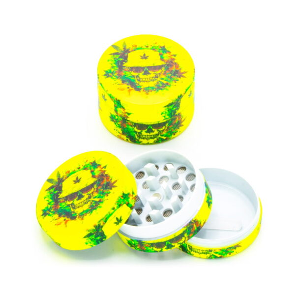 Glow in the Dark Metal Grinder - Rasta Skull 1 - Design D