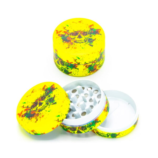 Glow in the Dark Metal Grinder - Rasta Skull 1 - Design E