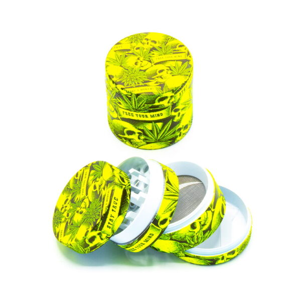 Glow in the Dark Metal Grinder - Skull - Design A