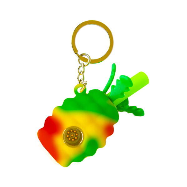 Keychain Silicone Pipe - Pineapple - Yellow / Red / Green