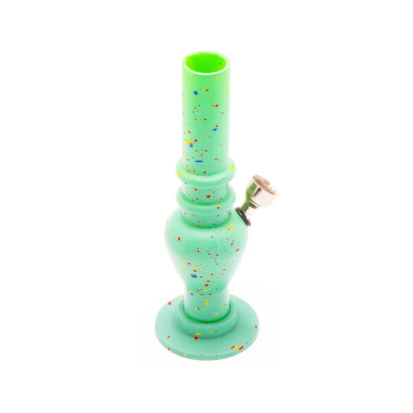 Plastic Bong - Mini - Double Ring Green