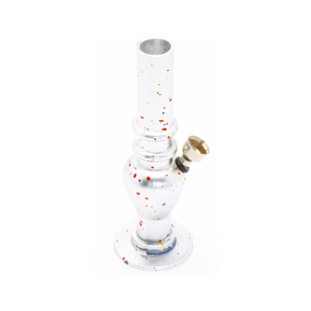 Plastic Bong - Mini - Double Ring Silver