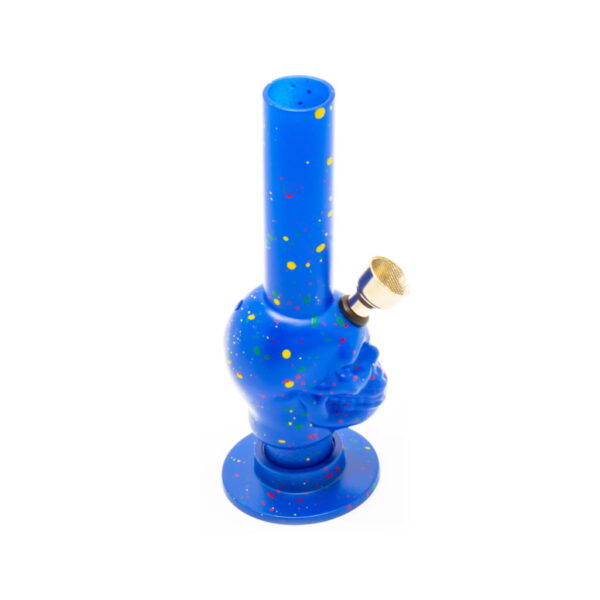 Plastic Bong - Mini - Skull Blue