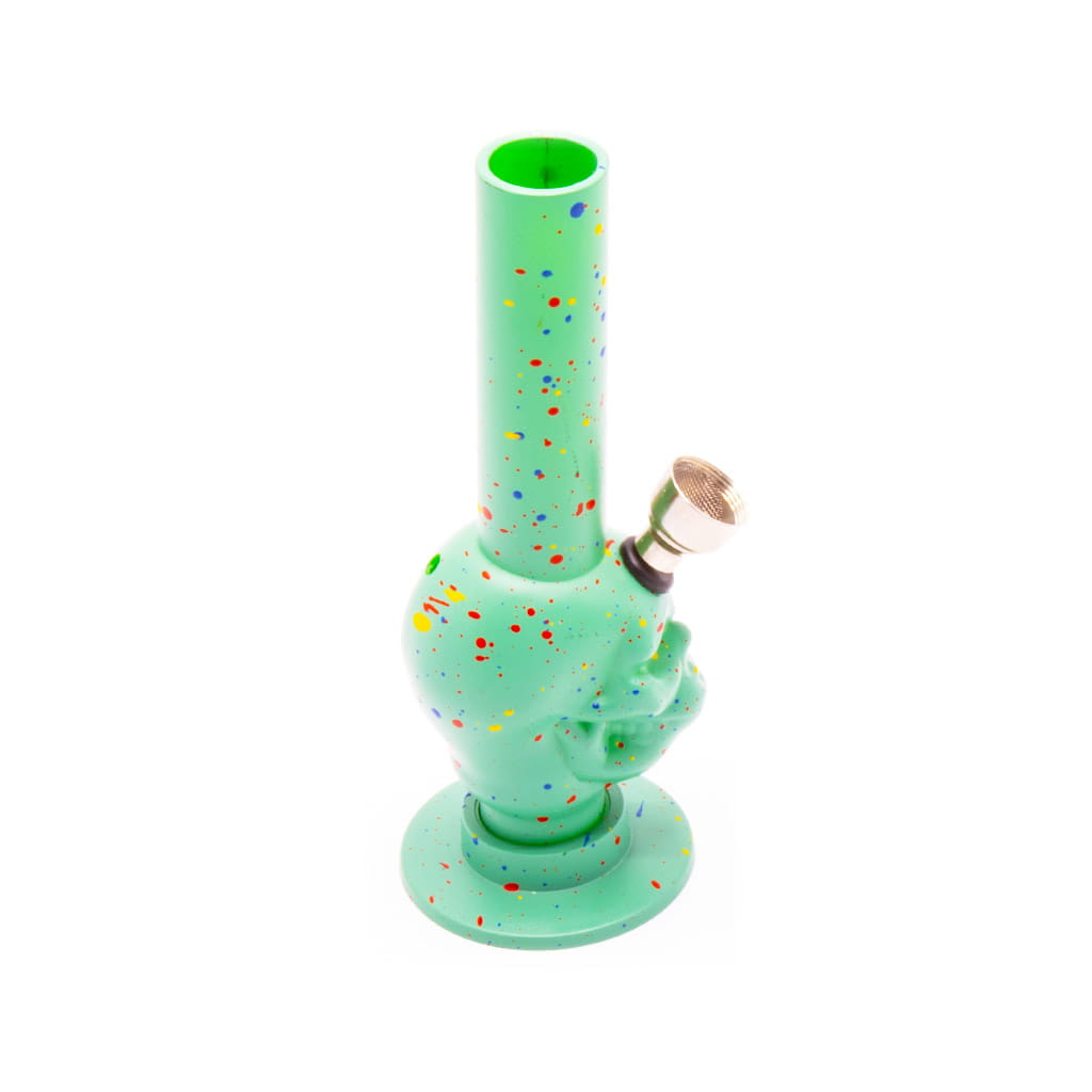 Plastic Bong - Mini - Skull Green