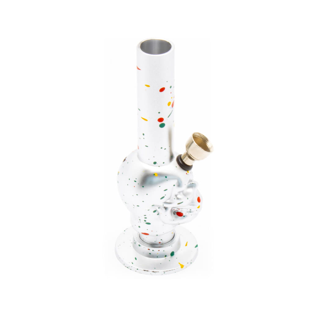 Plastic Bong - Mini - Skull Silver
