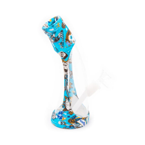 Silicone Glass Bong - Blue Tattoo Girl