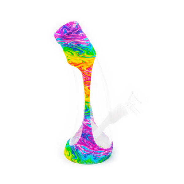 Silicone Glass Bong - Rainbow Marble