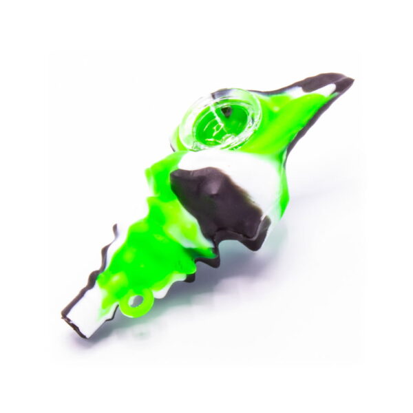 Silicone Pipe - Sea Shell - Black/Green/White