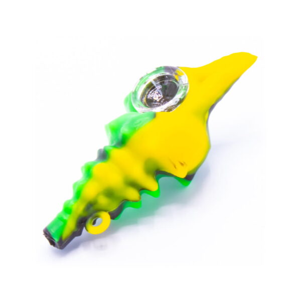 Silicone Pipe - Sea Shell - Green/Yellow/Black