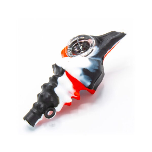 Silicone Pipe - Sea Shell - Red/Black/White