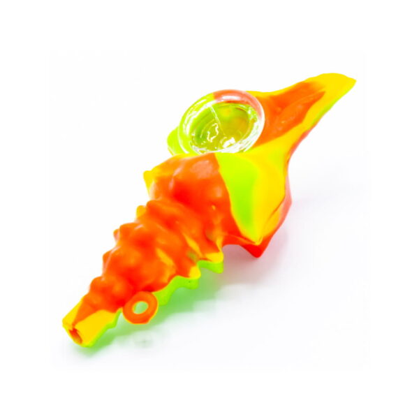 Silicone Pipe - Sea Shell - Red/Green/Yellow