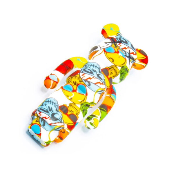 Silicone Pipe with Glass Burner - Bear - Skull