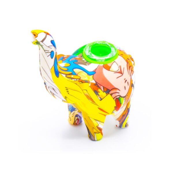 Silicone Pipe with Glass Burner - Elephant - Cartoons 3