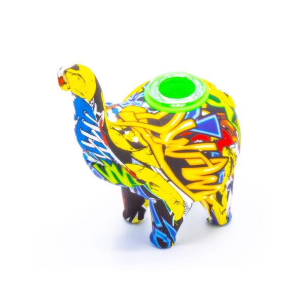 Silicone Pipe with Glass Burner - Elephant - Crazy Baseball