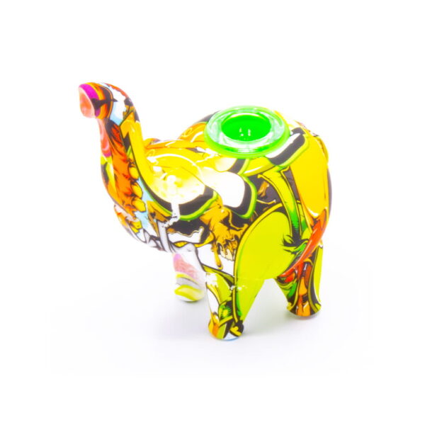 Silicone Pipe with Glass Burner - Elephant - Halloween Pirate