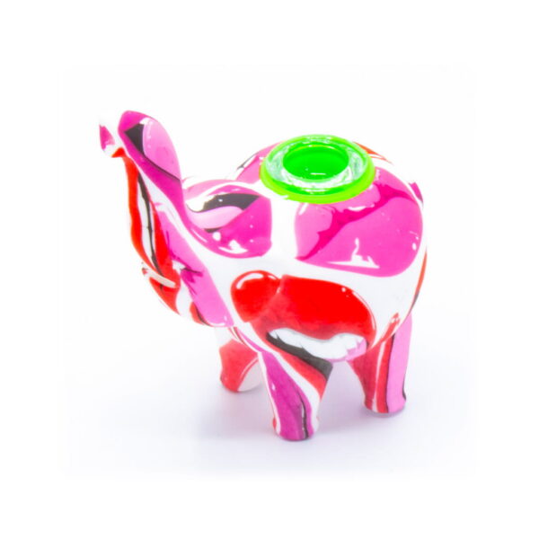 Silicone Pipe with Glass Burner - Elephant - Kiss
