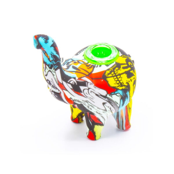 Silicone Pipe with Glass Burner - Elephant - Zombie