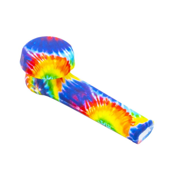 Silicone Pipe with Lid - Tie Dye