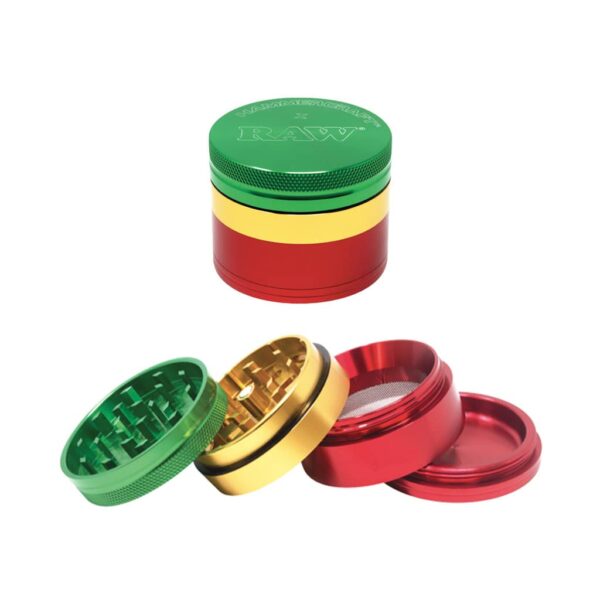Hammercraft X Raw Aluminium Grinder - Large (Rasta)