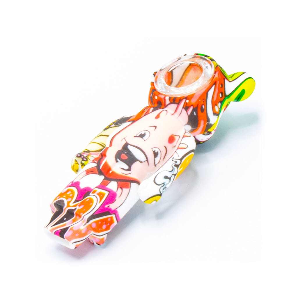 Silicone Pipe with Glass Burner - Bear - 90's Cartoons - Image 2