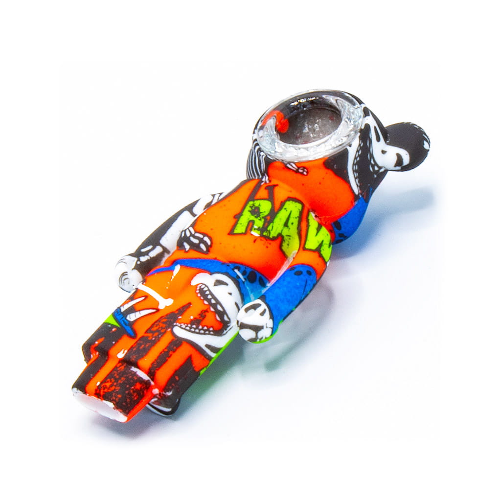 Silicone Pipe with Glass Burner - Bear - Dino - Image 2