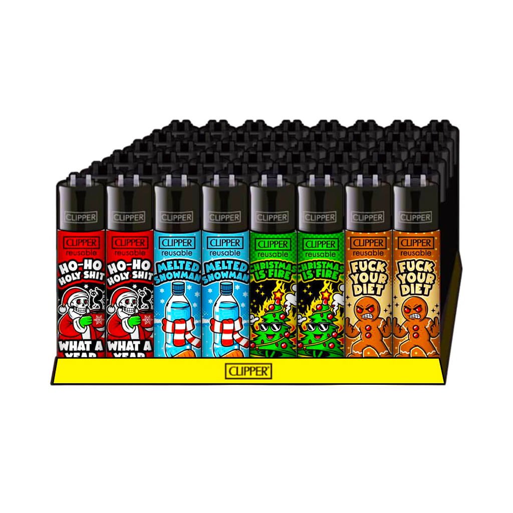 Clipper Premium Smoking Lighters - X-Mas Slogan 2 - Wholesale Display - Image 2