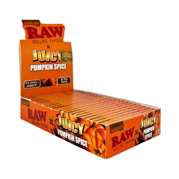 RAW x Juicy Pumpkin Spice 1¼ Rolling Papers - Wholesale Display