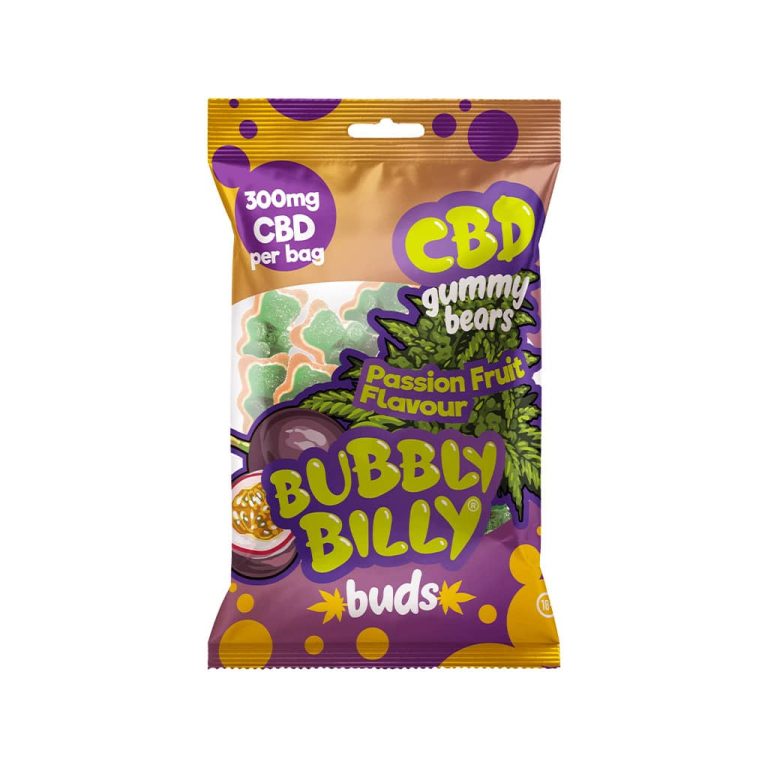 Bubbly Billy Buds Passion Fruit Flavoured CBD Gummy Bears (300mg)