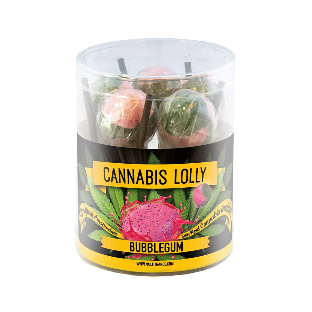 Cannabis Bubble Gum Lollies – Gift Box (10 Lollies)