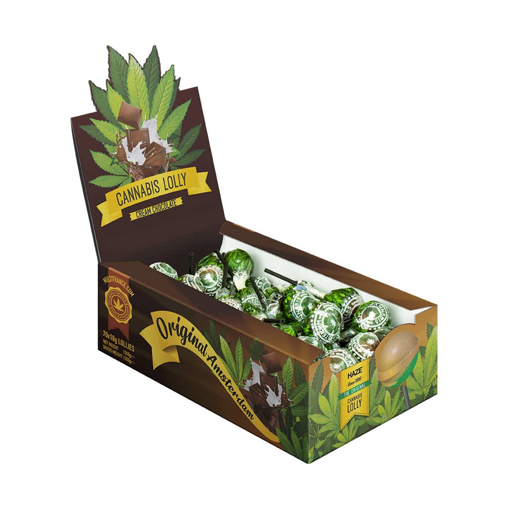 Cannabis Chocolate Cream Lollies – Display Carton (70 Lollies)