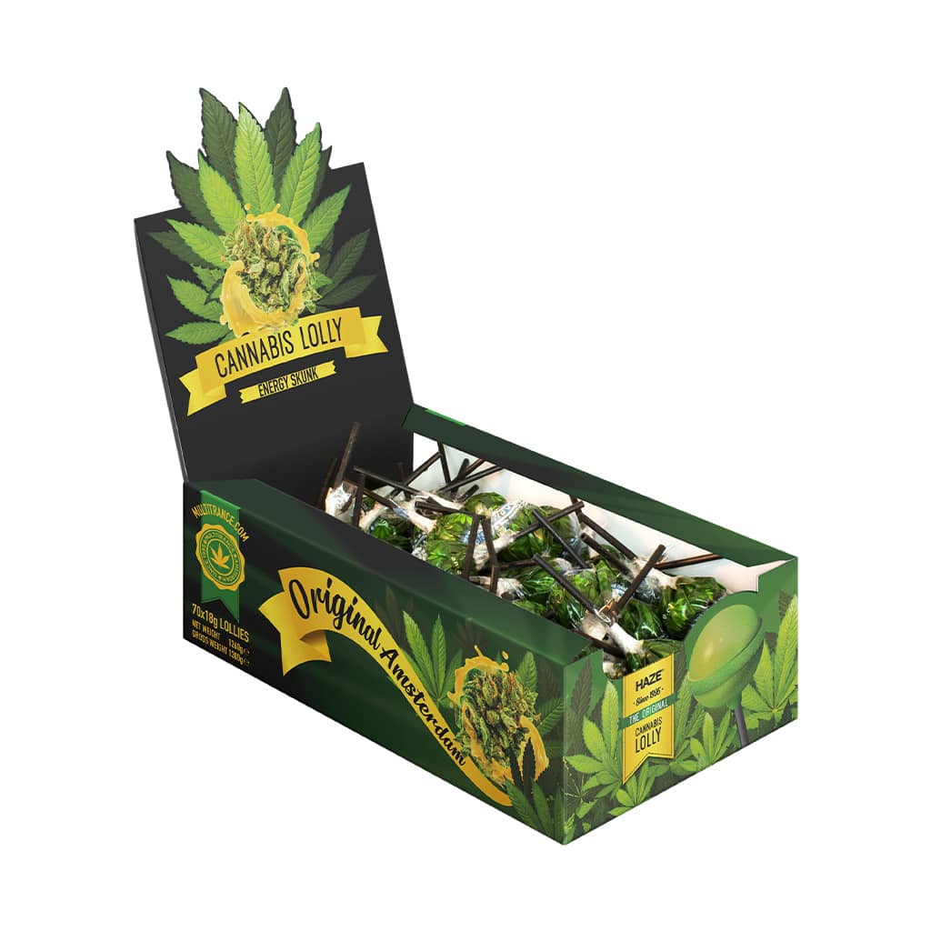 Cannabis Energy Skunk Lollies – Display Carton (70 Lollies)