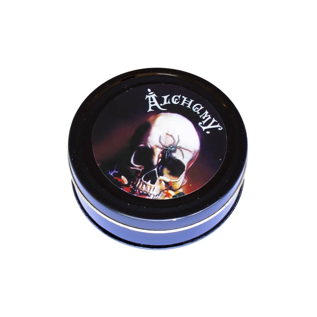 Cannabis Metal Tin Box Alchemy Skull (Round)