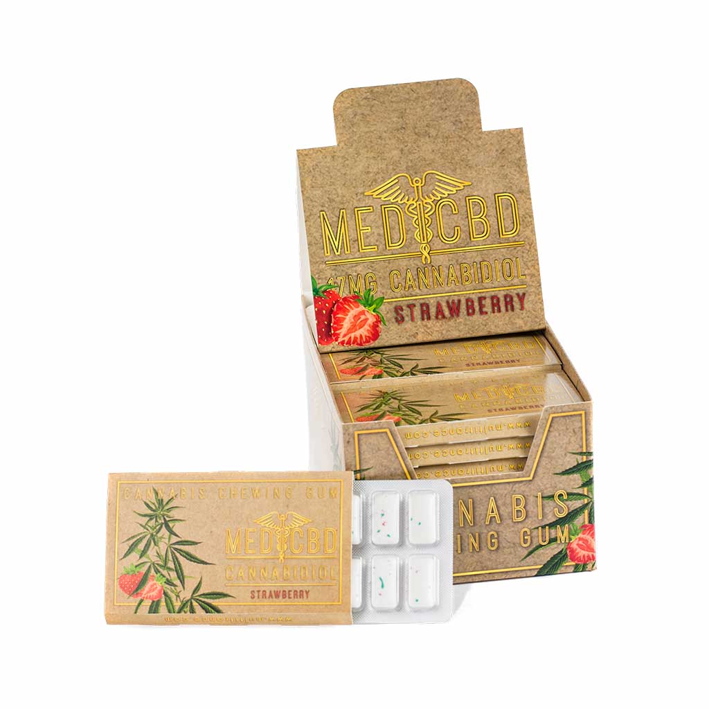 MediCBD Cannabis Strawberry Chewing Gum (17mg CBD)