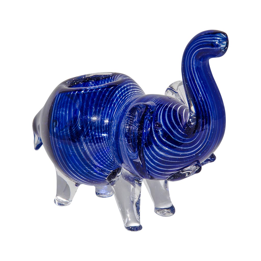 Multitrance blue inside out double glass elephant pipe
