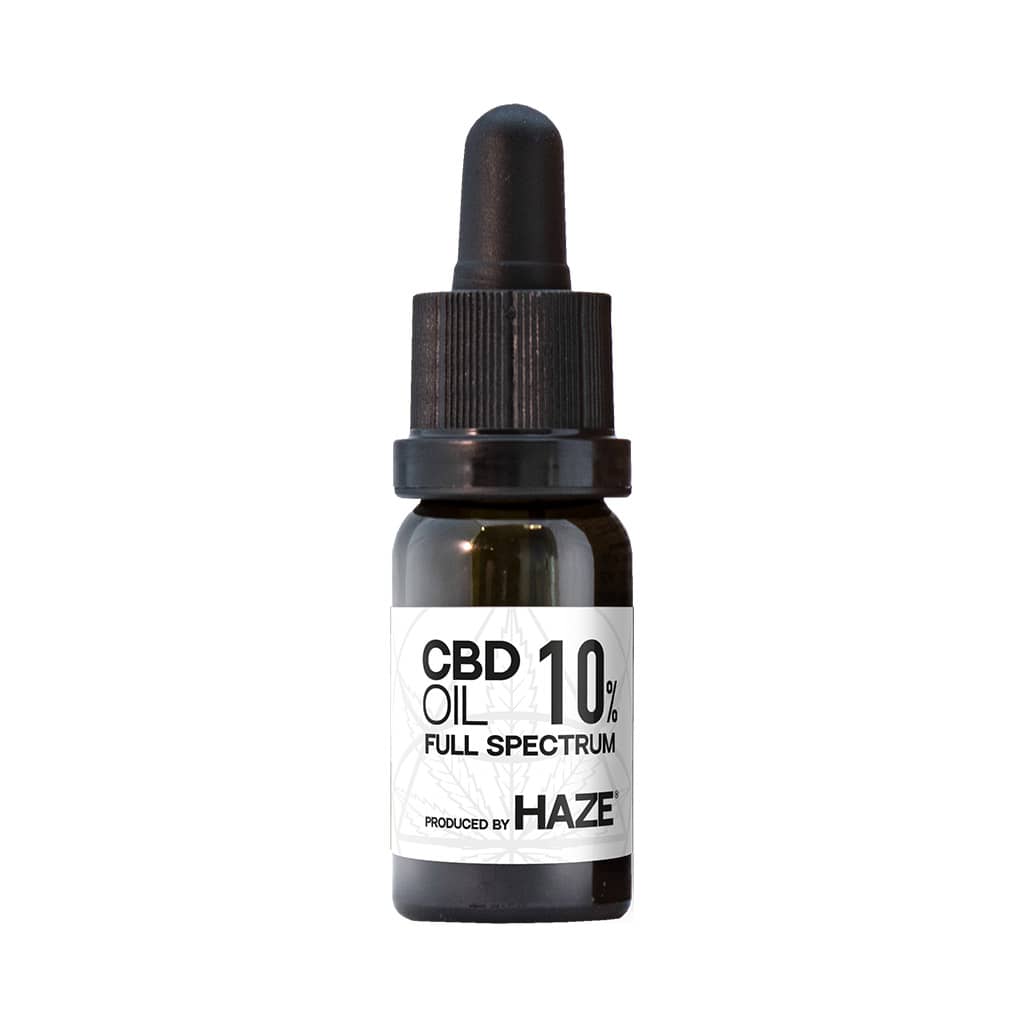 a single 10ml bottle of HaZe full spectrum 10% CBD oil
