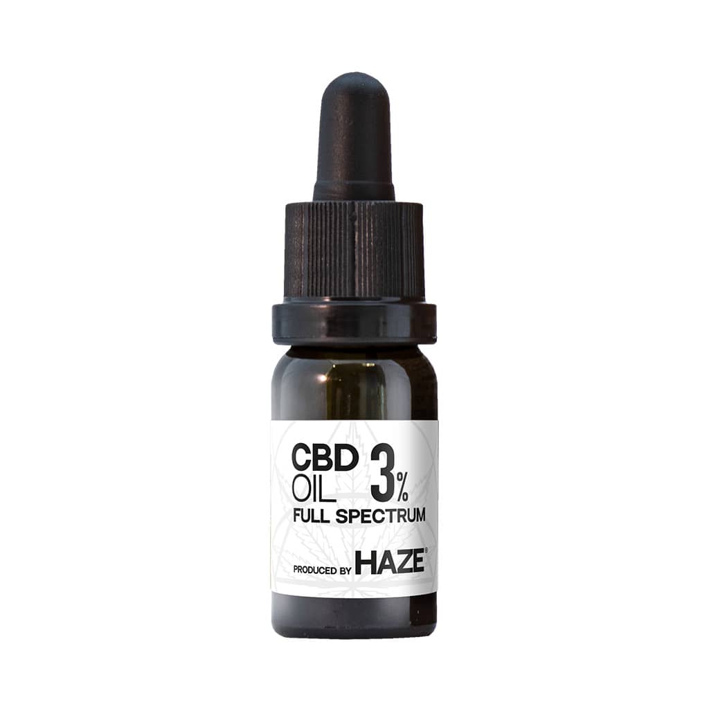 a single 10ml bottle of HaZe full spectrum 3% CBD oil