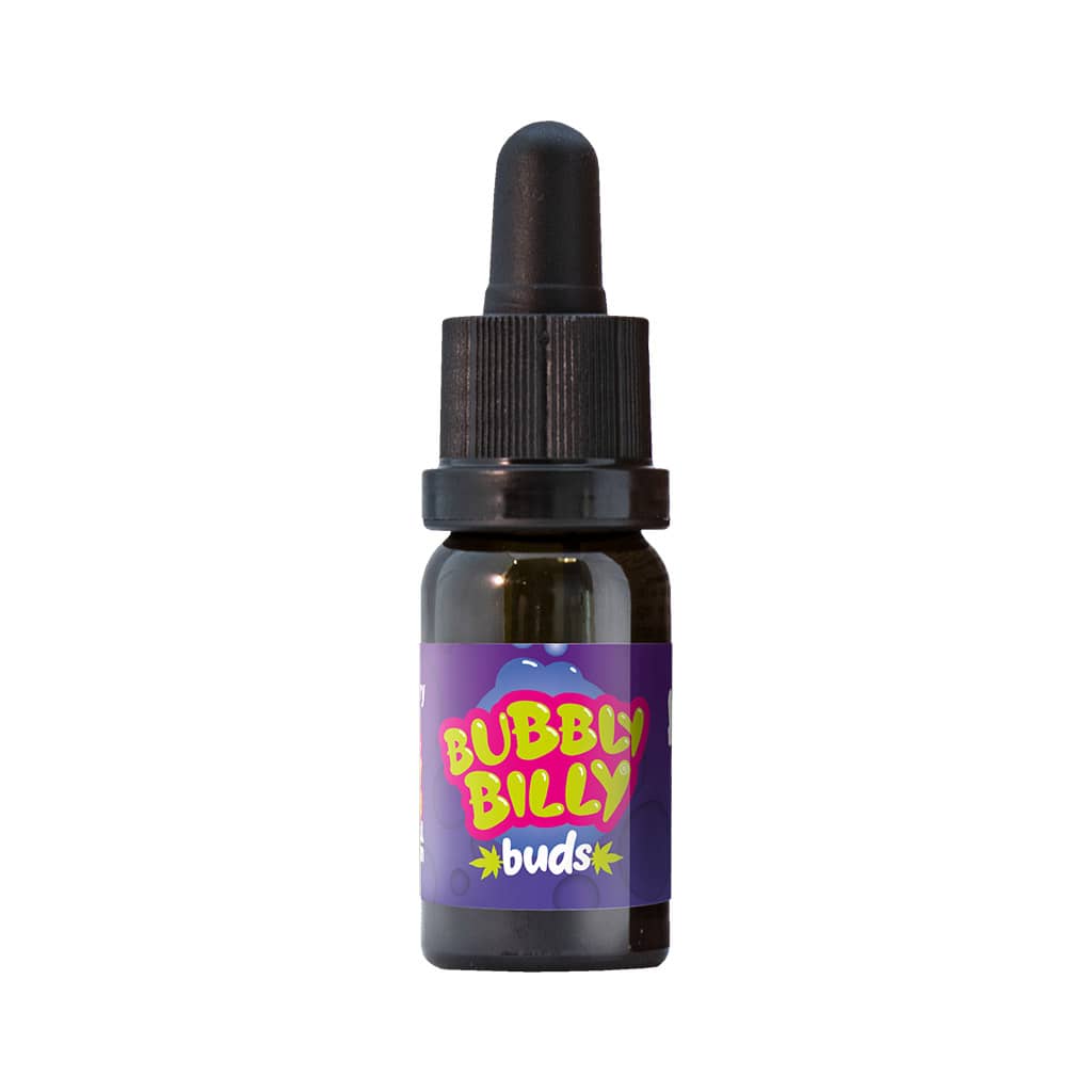 a single 10ml bottle of Bubbly Billy Buds full spectrum 5% Blueberry Flavoured CBD oil