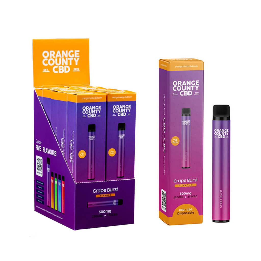 Grape Burst Flavoured CBD Vape Pen (250mg CBD | 250mg CBG)