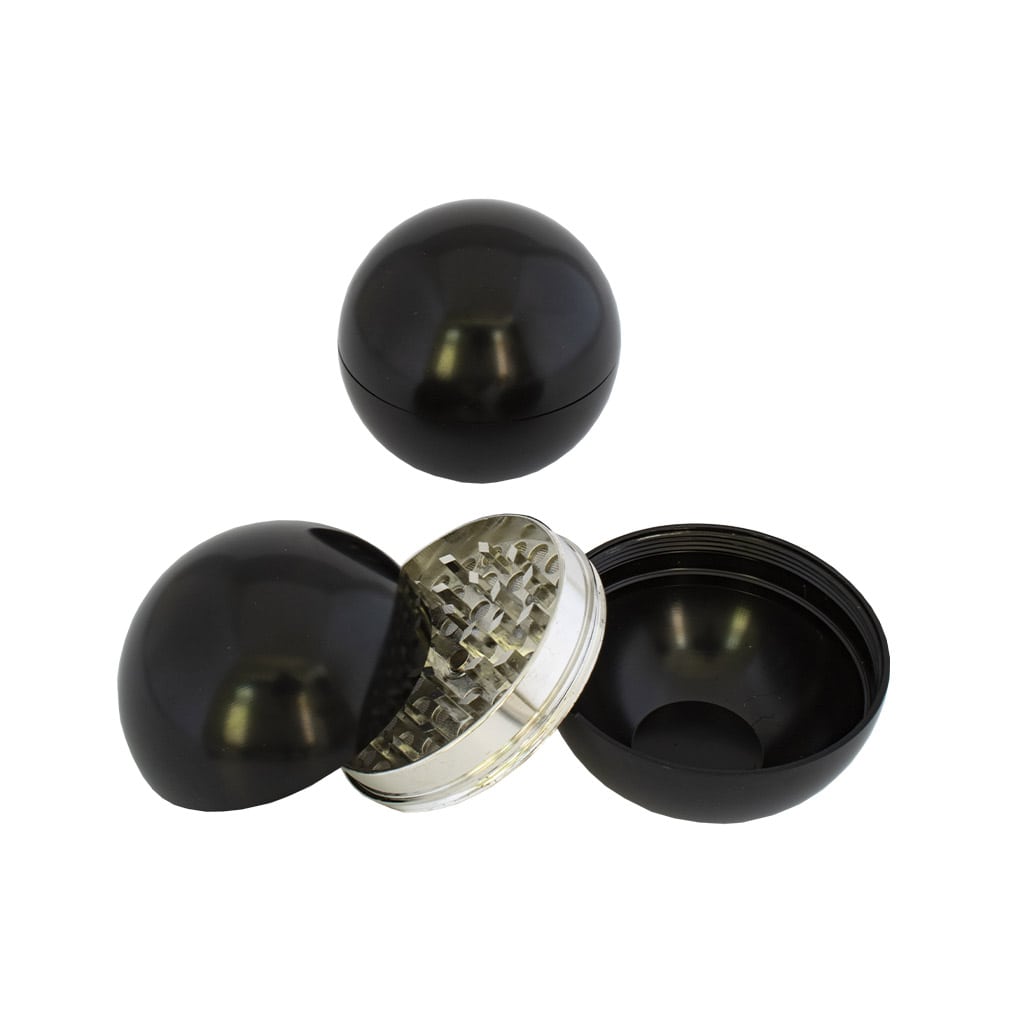 Box of 10 Ball-shaped Metal Grinders (Solid Black)