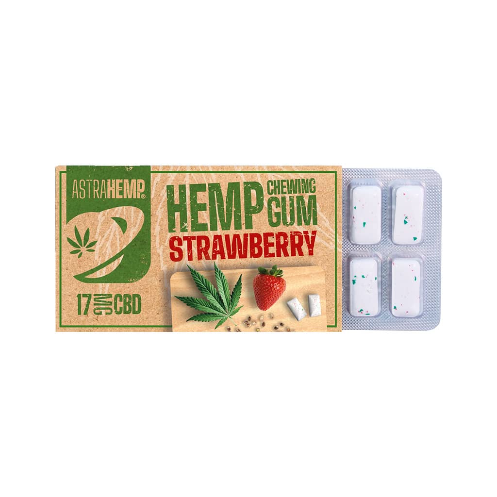 Astra Hemp Strawberry Hemp Chewing Gum (17mg CBD)