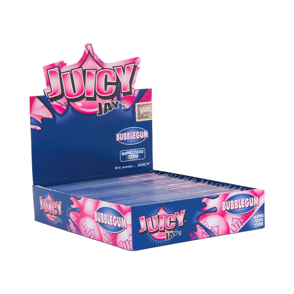 Juicy Jays Cartine Lunghe Bubble Gum KS - Box 24 Pz