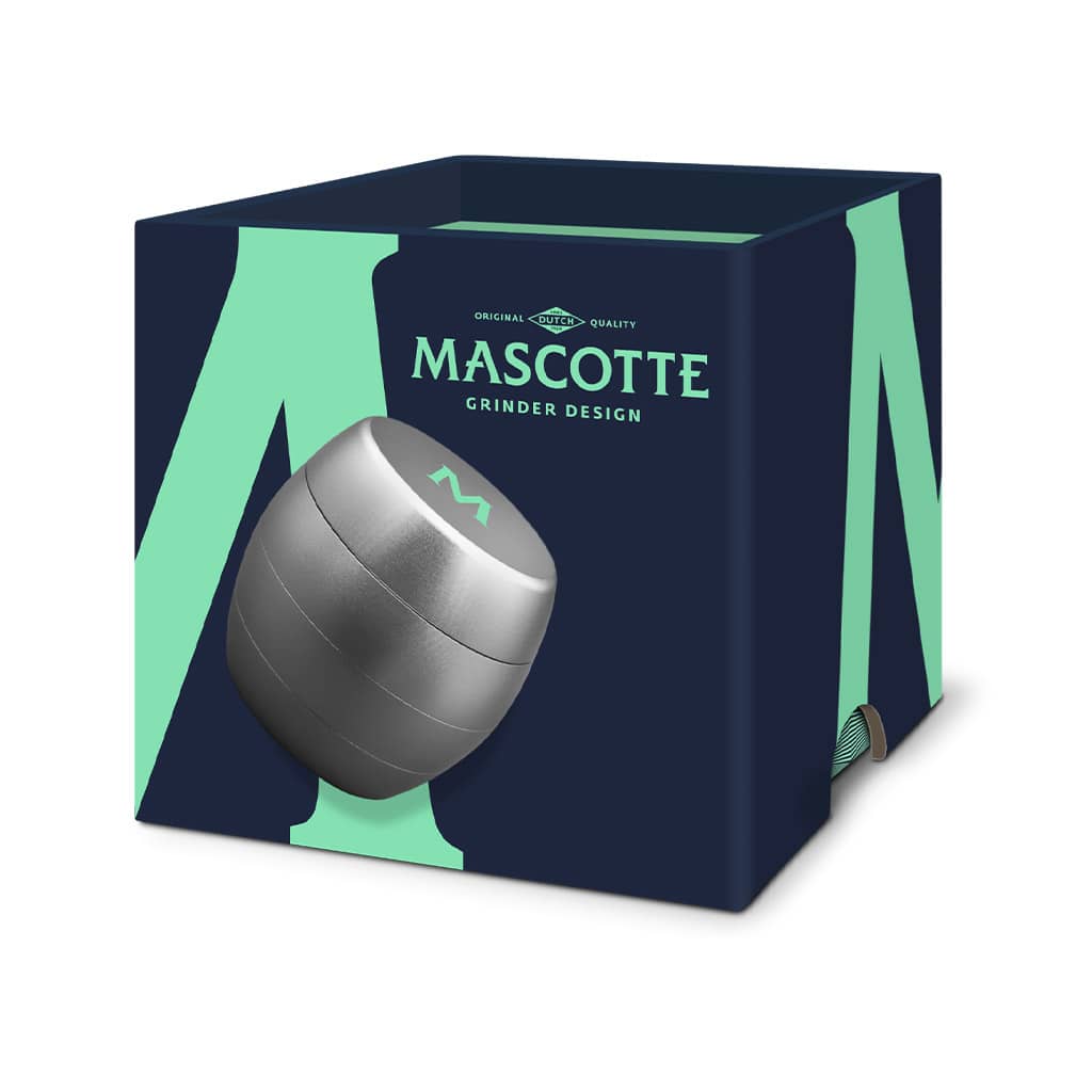 Mascotte 40mm 4 layer metallic grinder with diamond teeth in a carton box