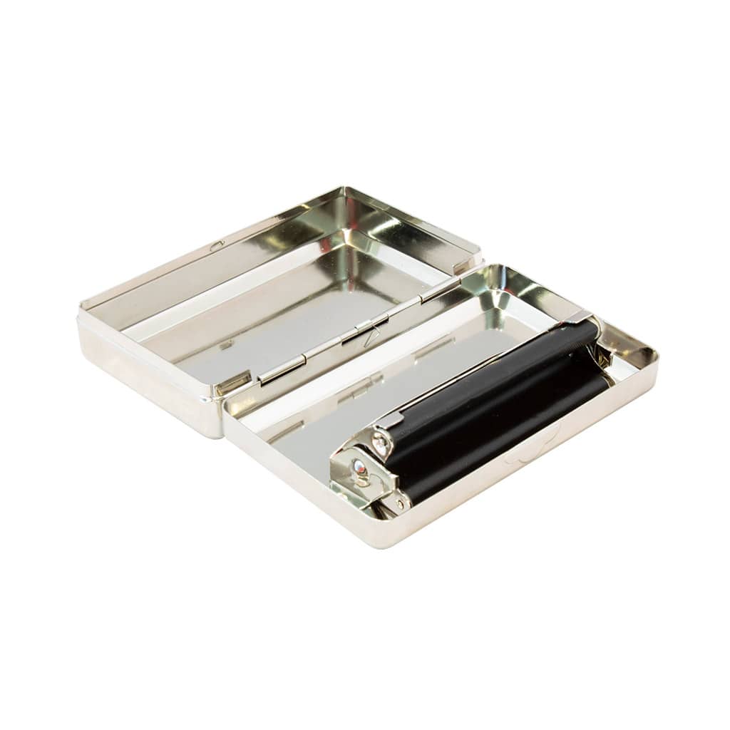 Cigarette Box with Built-in Roller (Metallic) – Small