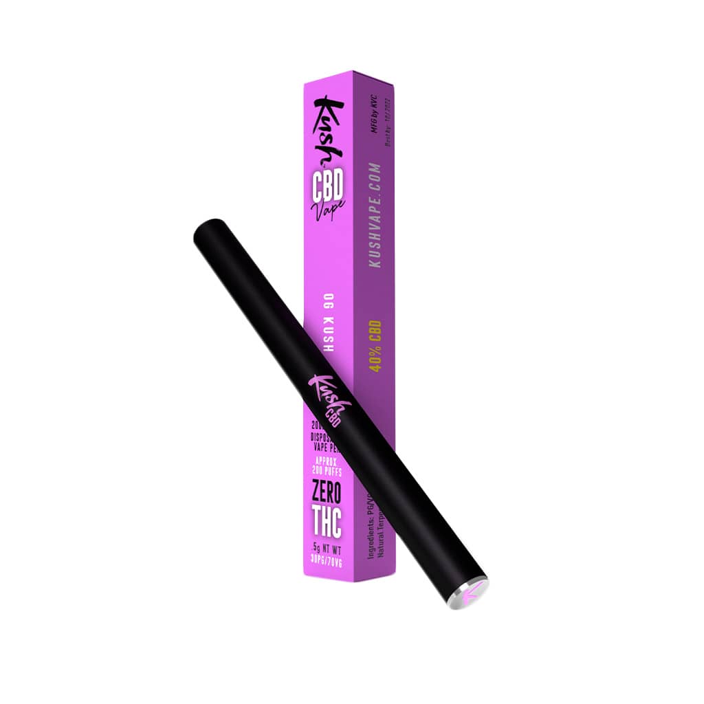 og kush flavoured disposable vape pen containing 200mg of broad-spectrum CBD flavoured with terpenes