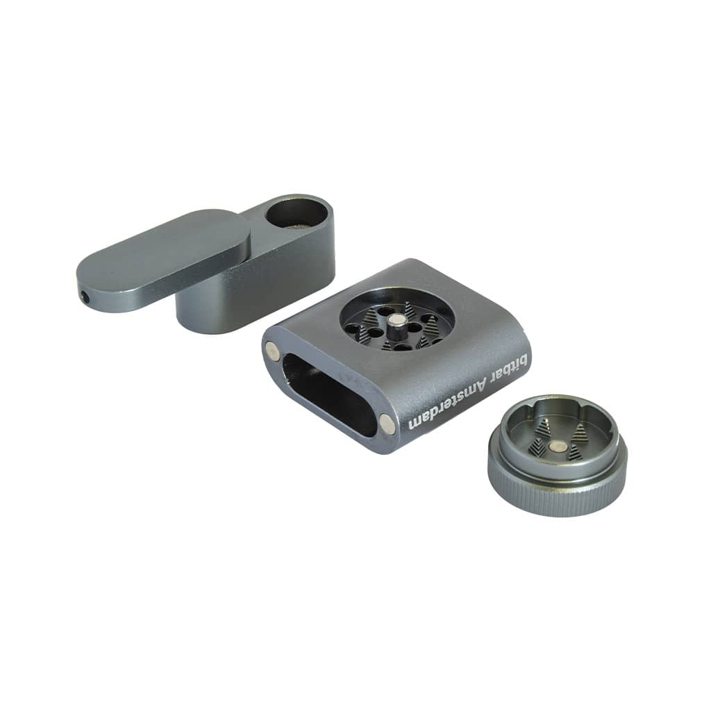 2 Parts Metal Pipe + 2 Parts Grinder + Cleaning Brush (Grey)