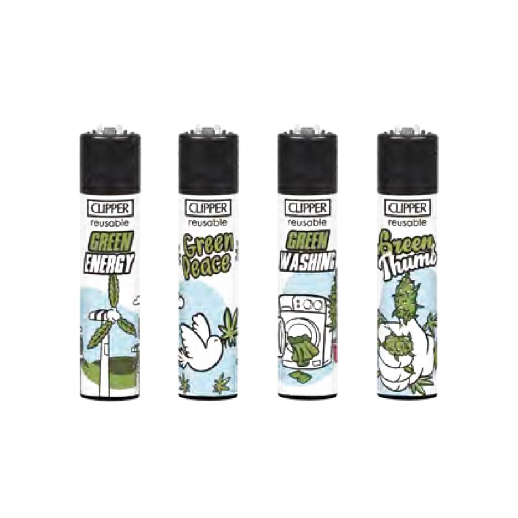 Clipper Premium Smoking Lighters – Green Set